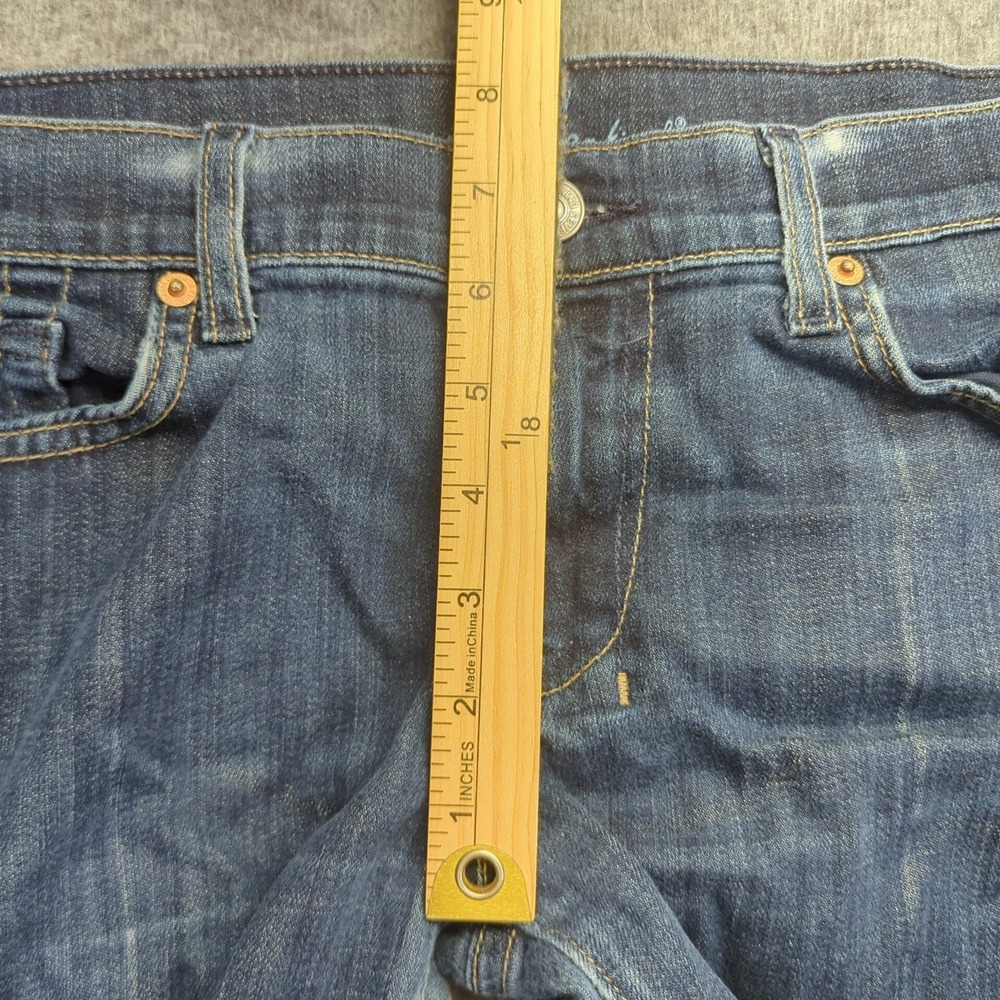 7 for all Mankind Jeans Womens 31‎ Blue Dojo Capri Casual Boho - Picture 7 of 13